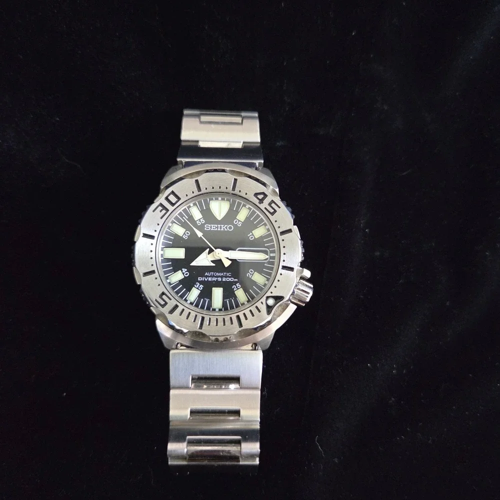 Seiko SKX779 Gen 1 Black Monster Automatic Diver Steel Bracelet Mint Box Manual